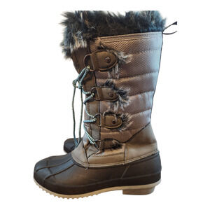 Khombu NWT women winter boots sz 9 waterproof cold rated thermolite faux fur